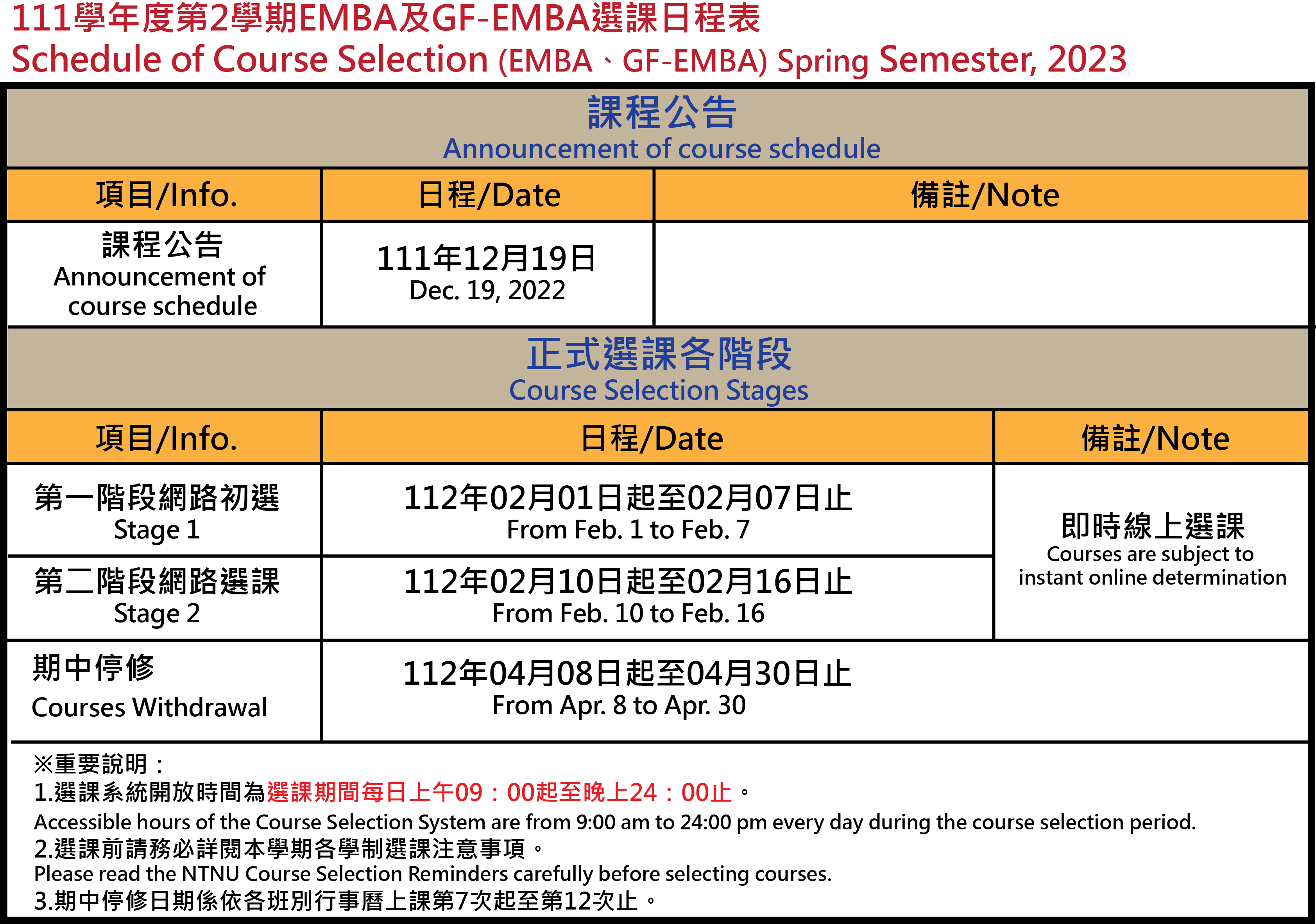 選課日程表(EMBA)中英並列版111-2(修正0204)